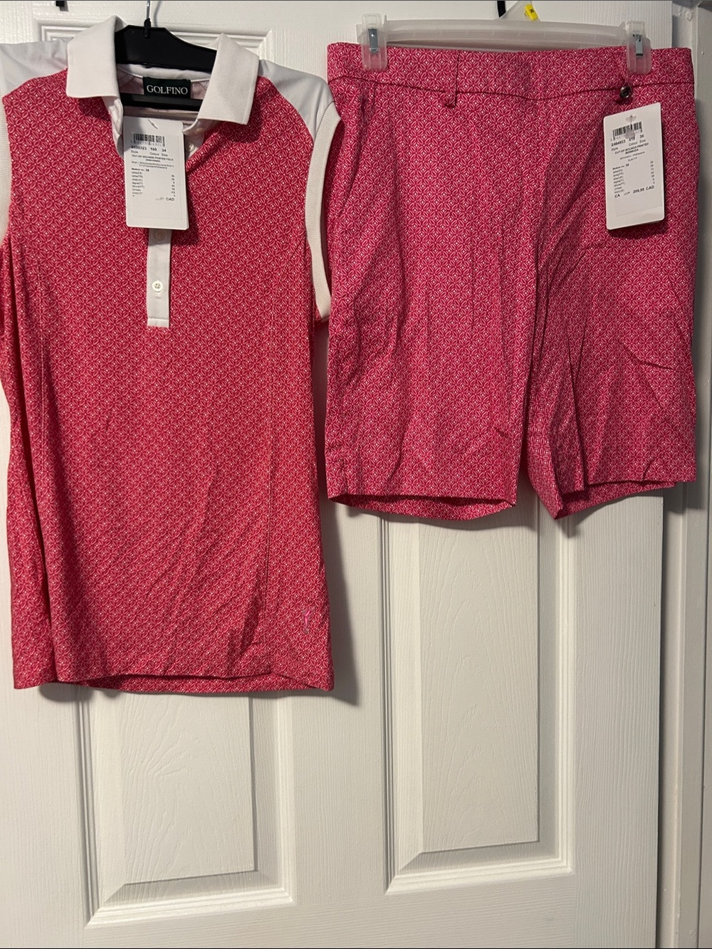 Golfino Pink Printed Sleeveless Polo & Short Set